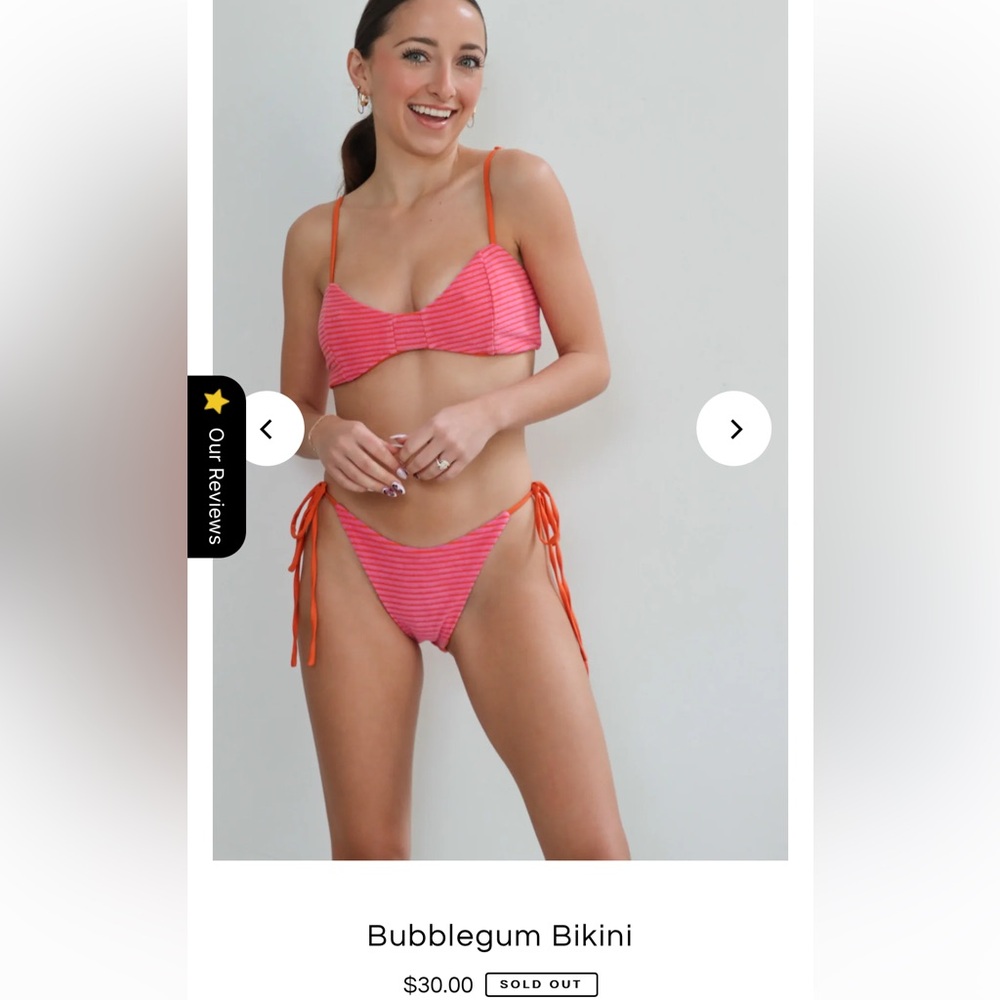 nwot pink & orange bikini